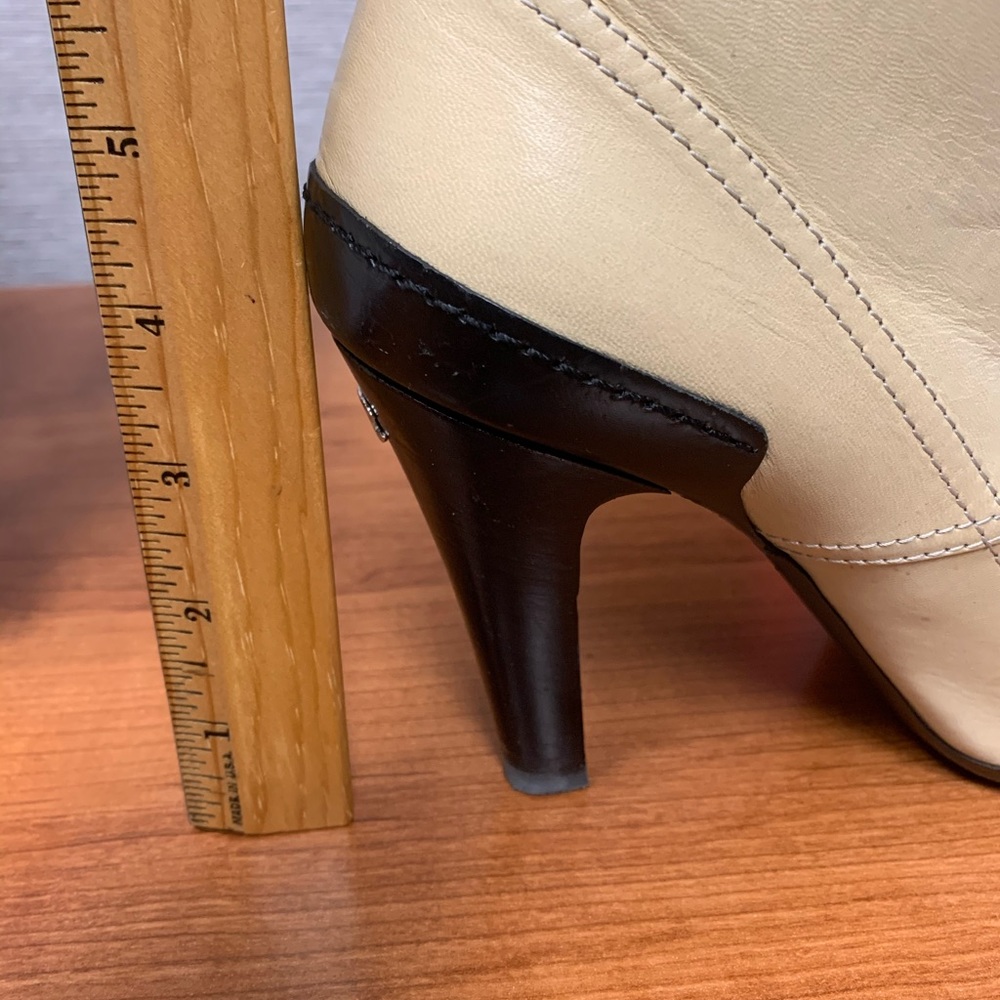 Chanel peep toe bootie.